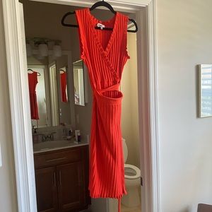 MILLY knit faux wrap dress